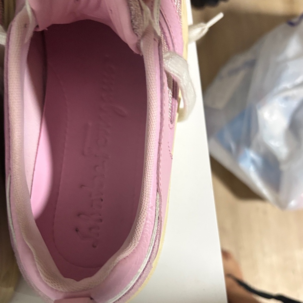 Salvatore Ferragamo Pink and Cream Women's Sneakers - Picture 2 of 3